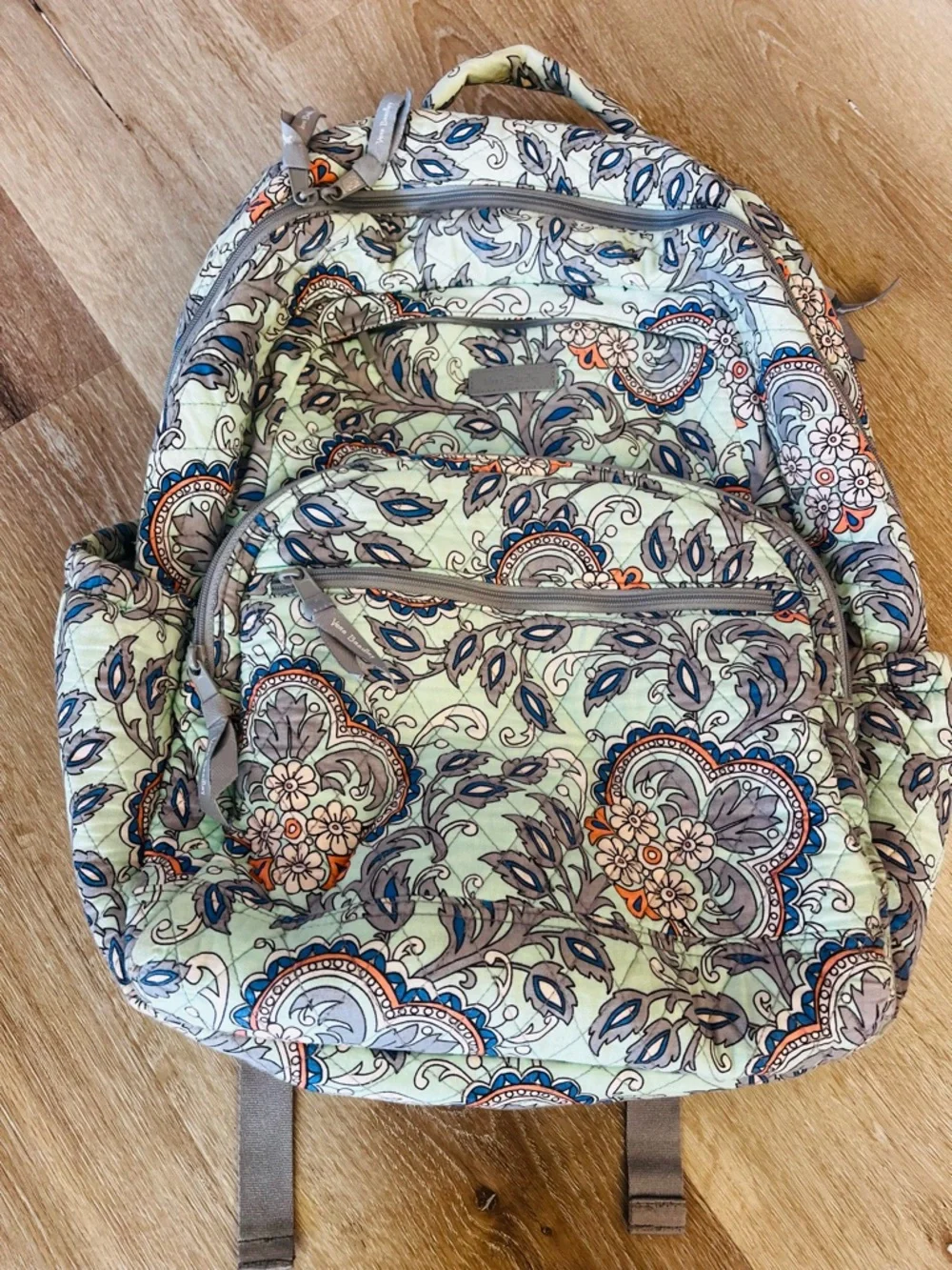 Vera Bradley Light Mint Green Floral Quilted Backpack